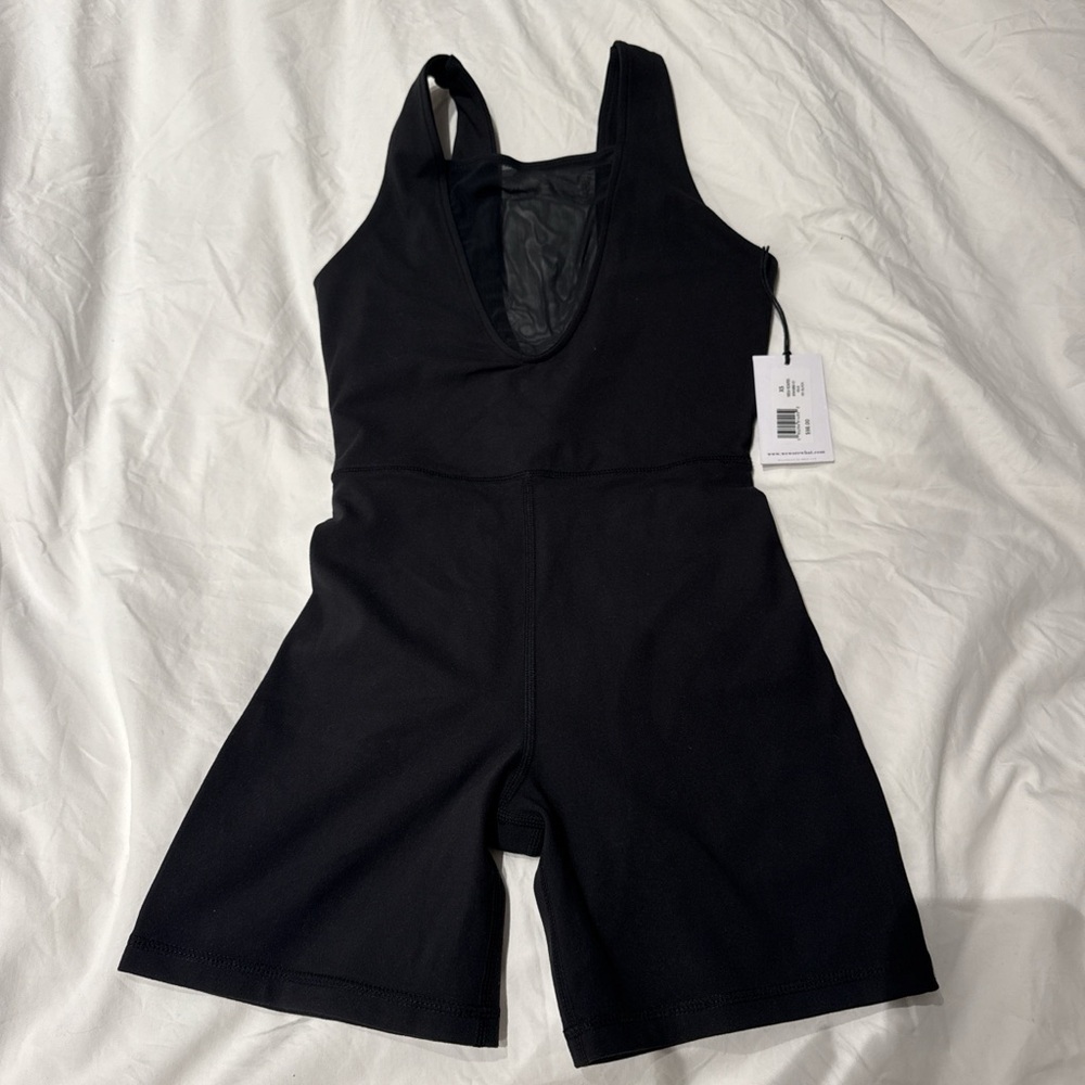 WEWOREWHAT mesh romper. Workout clothing